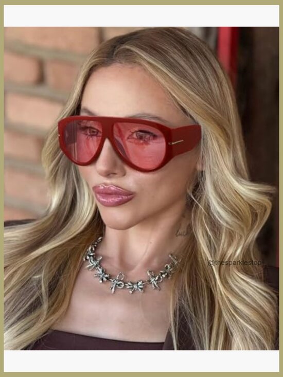 Oversized Aviator Sunglasses UV400 Protection Retro Big Shield main image 4